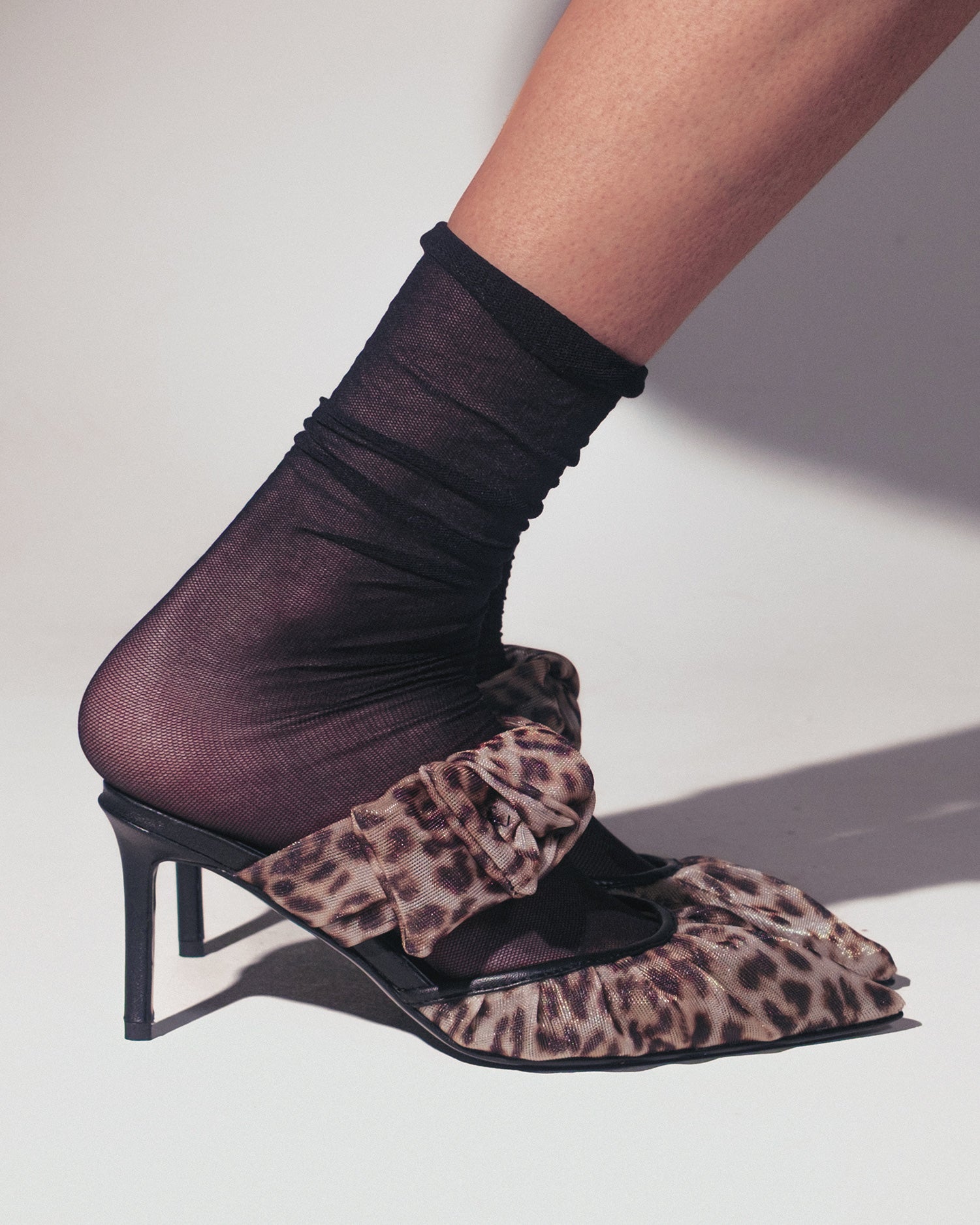 Side Tie Mule 85 Leopard - HOUSE OF ATANA