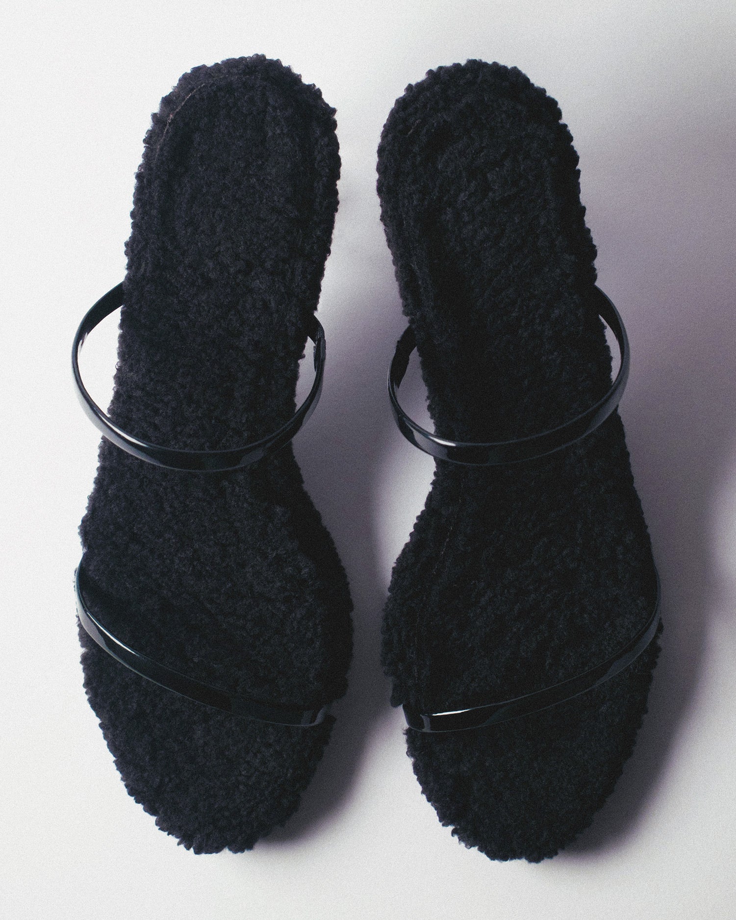 Fiorellini Glass Mule Black Bouclé - HOUSE OF ATANA