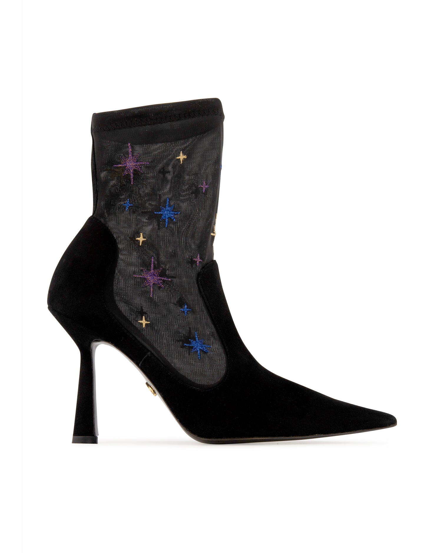 Anna Boot 95 Black Suede and Star Embroidery - HOUSE OF ATANA
