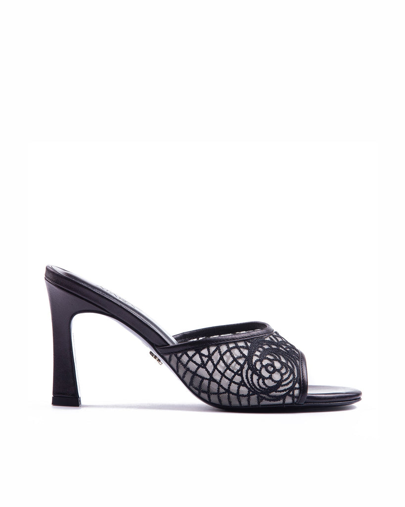 Crochet Mule 85 Black - HOUSE OF ATANA