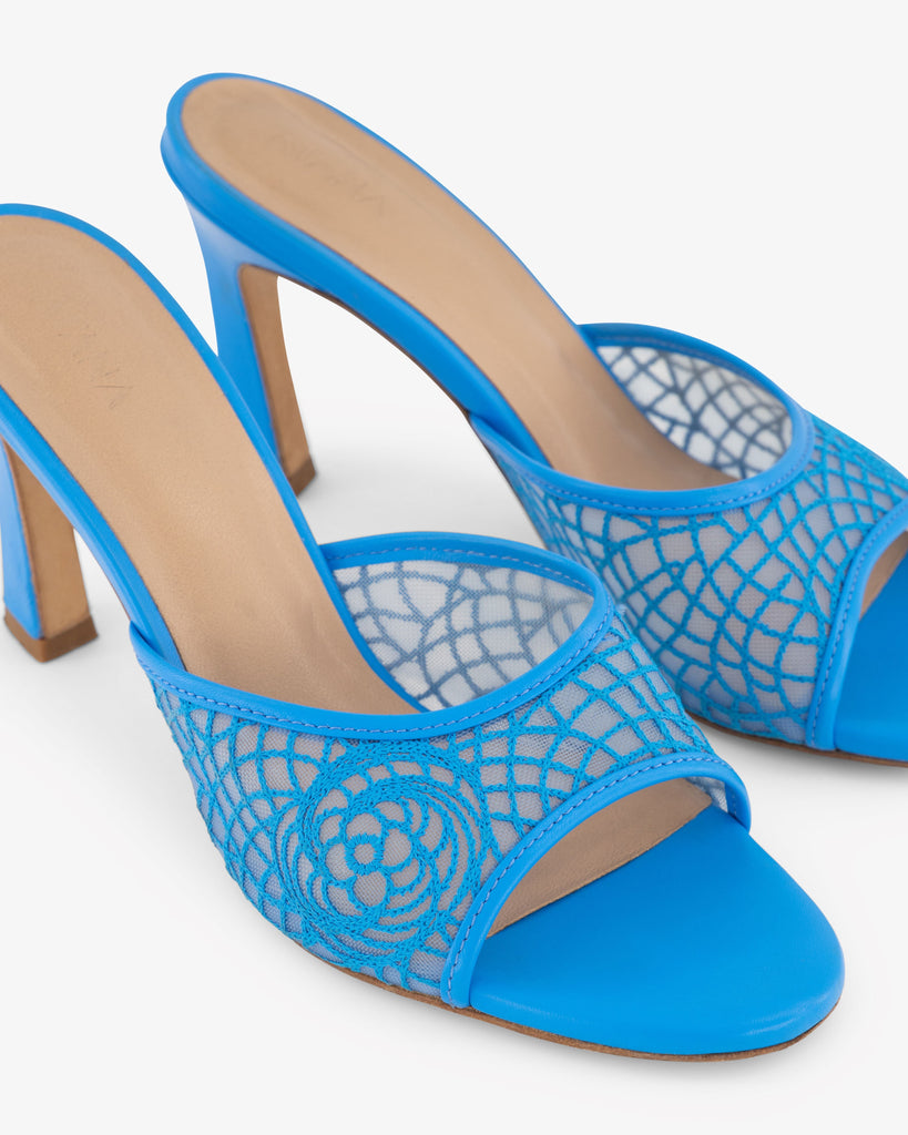 Crochet Mule 85 Blue - HOUSE OF ATANA