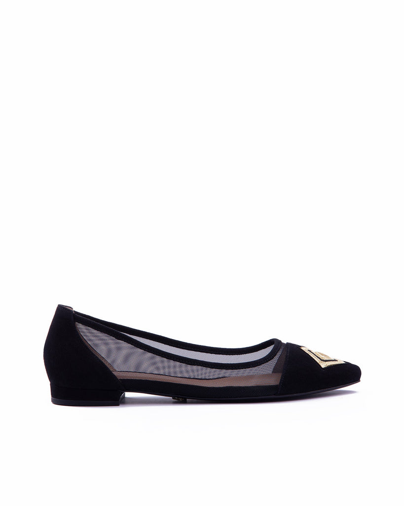 Diamond Ballerina Black Suede - HOUSE OF ATANA