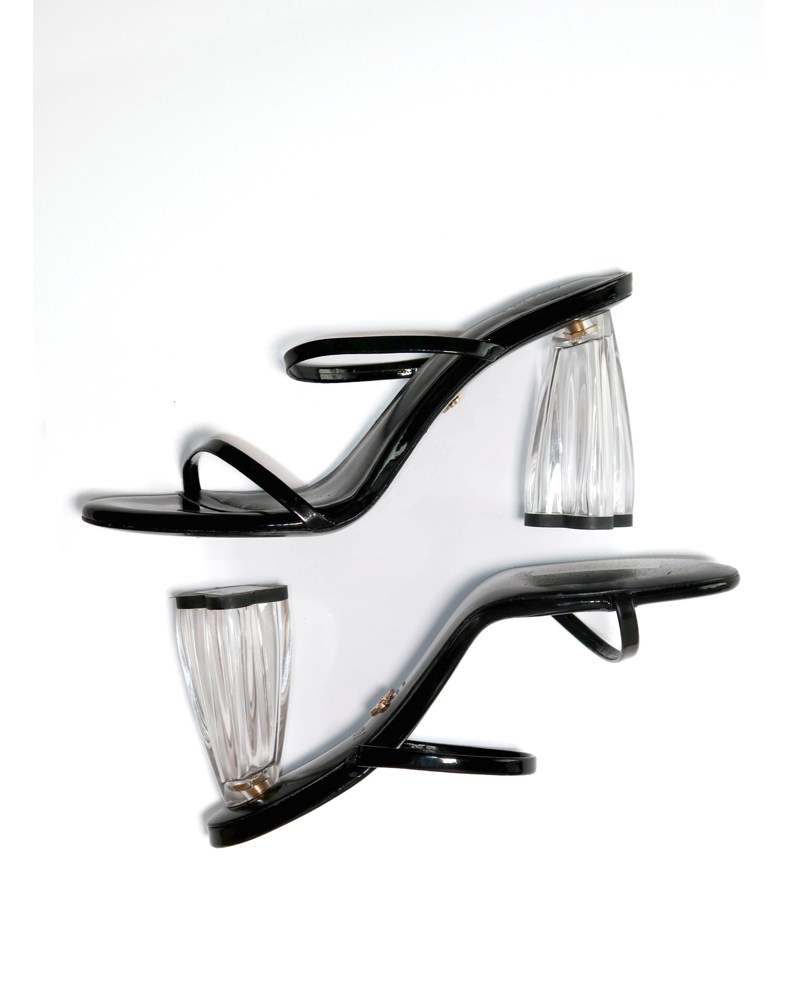 Fiorellini Glass Heel 95 Black Patent - HOUSE OF ATANA