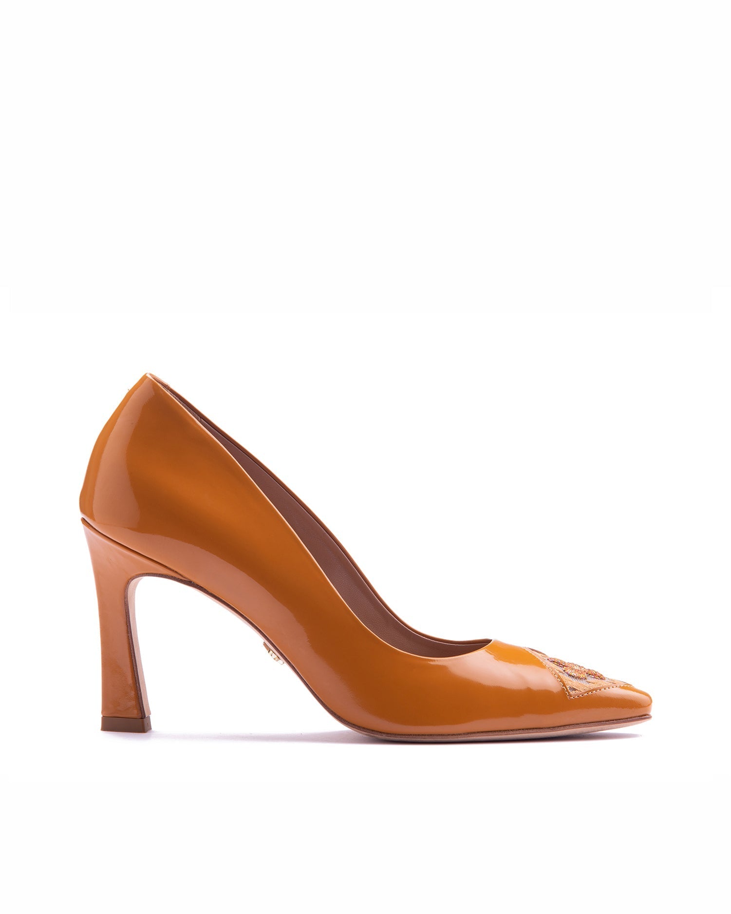 Fiorellini Pump in Semi - Patent Leather 85 Peru Brown - HOUSE OF ATANA