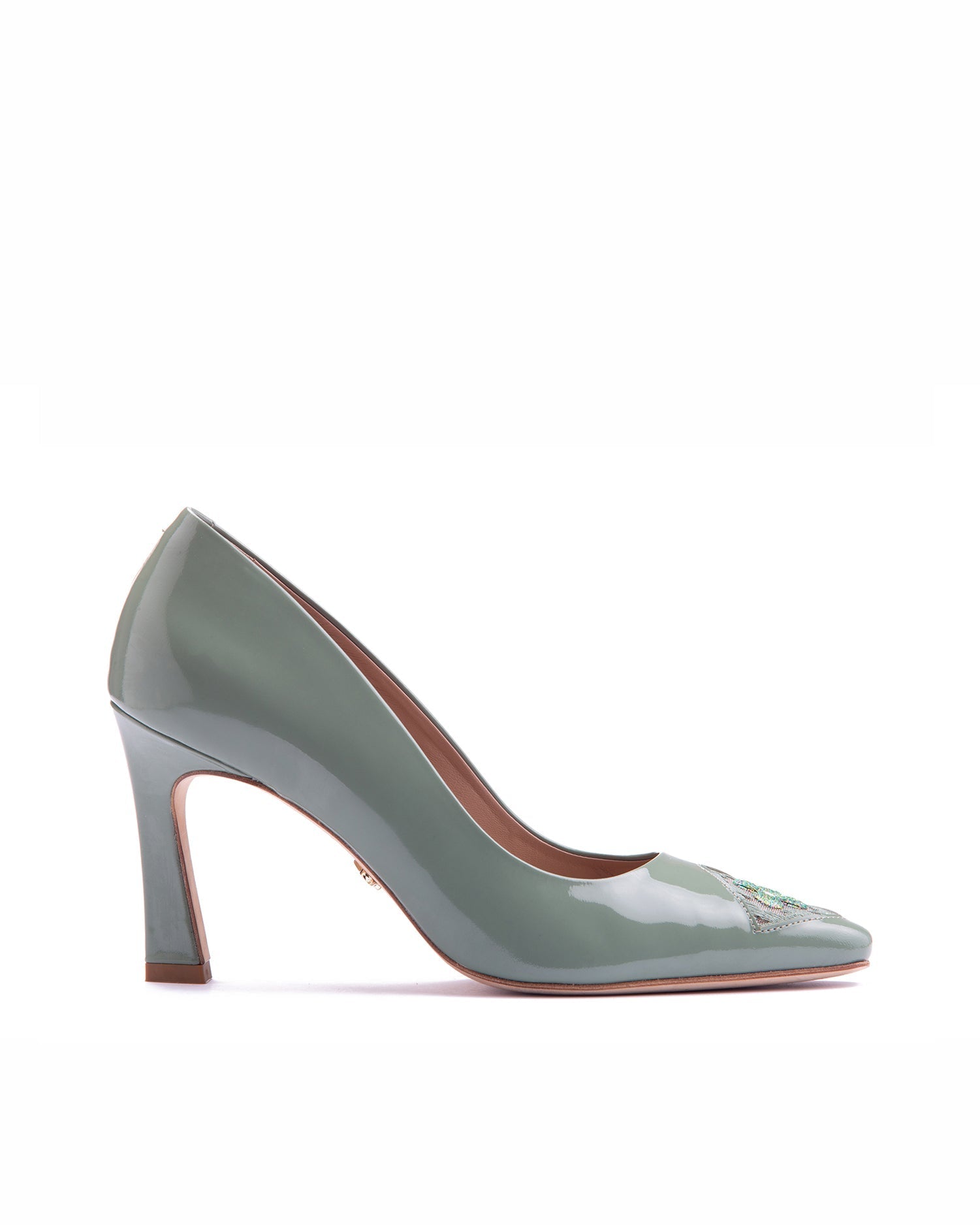 Fiorellini Pump in Semi - Patent Leather 85 Sea Green - HOUSE OF ATANA