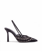 Lace Sling 95 Black Patent - HOUSE OF ATANA