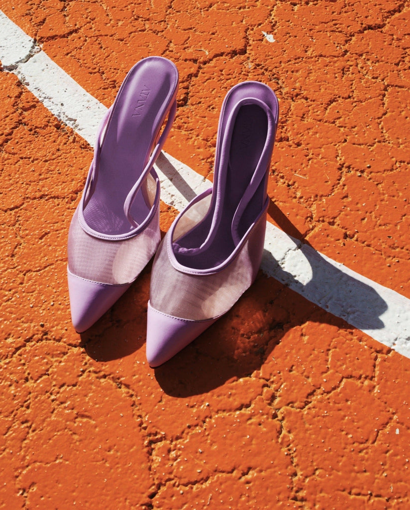 Mesh Slingback 95 Violet - HOUSE OF ATANA