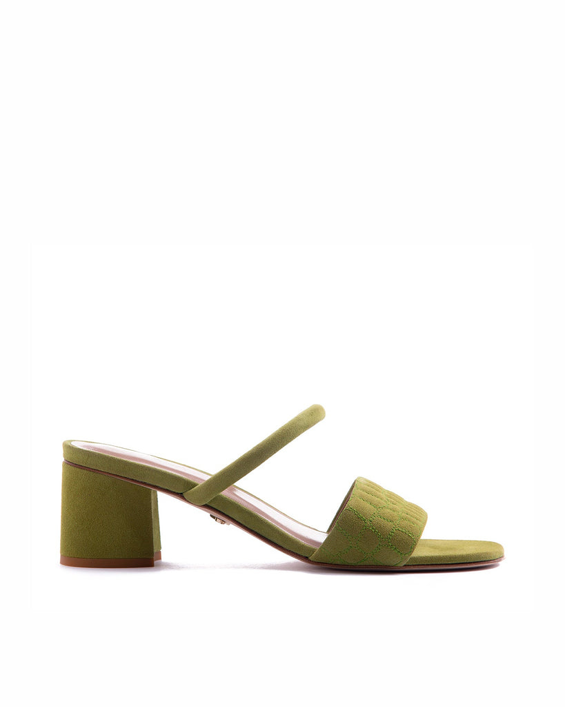 Quilted Croc Mule 55 Green - HOUSE OF ATANA