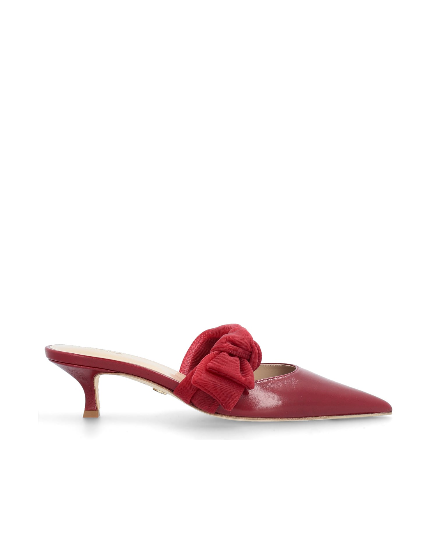 Side Tie Mule 45 Bordeaux Nappa and Mesh - HOUSE OF ATANA
