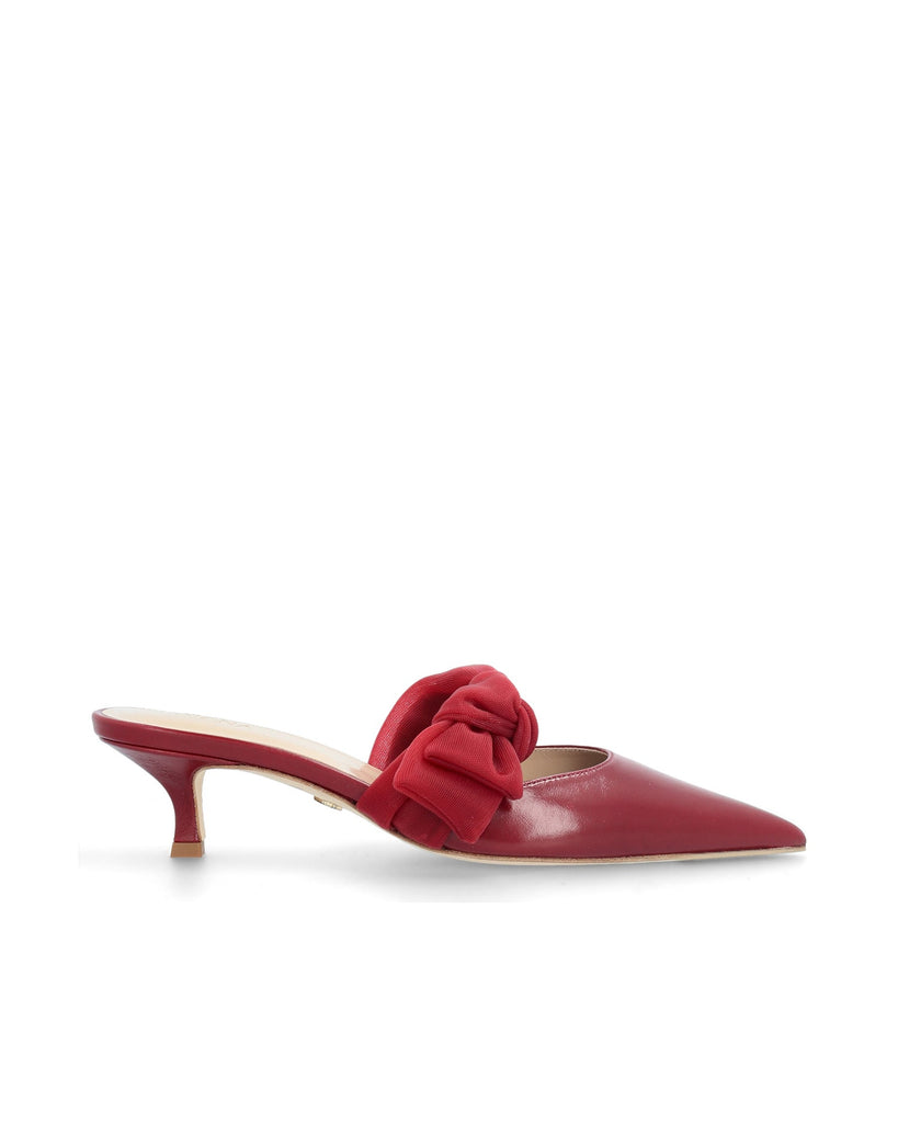 Side Tie Mule 45 Bordeaux Nappa and Mesh - HOUSE OF ATANA
