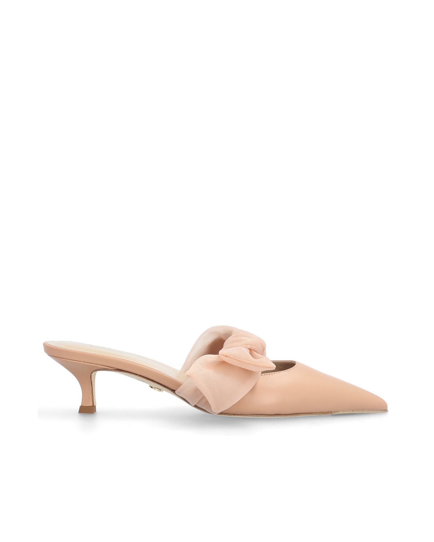 Side Tie Mule 45 Tan Nappa and Mesh - HOUSE OF ATANA