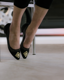 Diamond Ballerina Black Suede