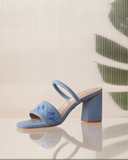 Quilted Diamond Mule 75 Steel Blue