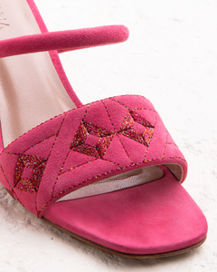 Quilted Diamond Mule 55 Deep Pink