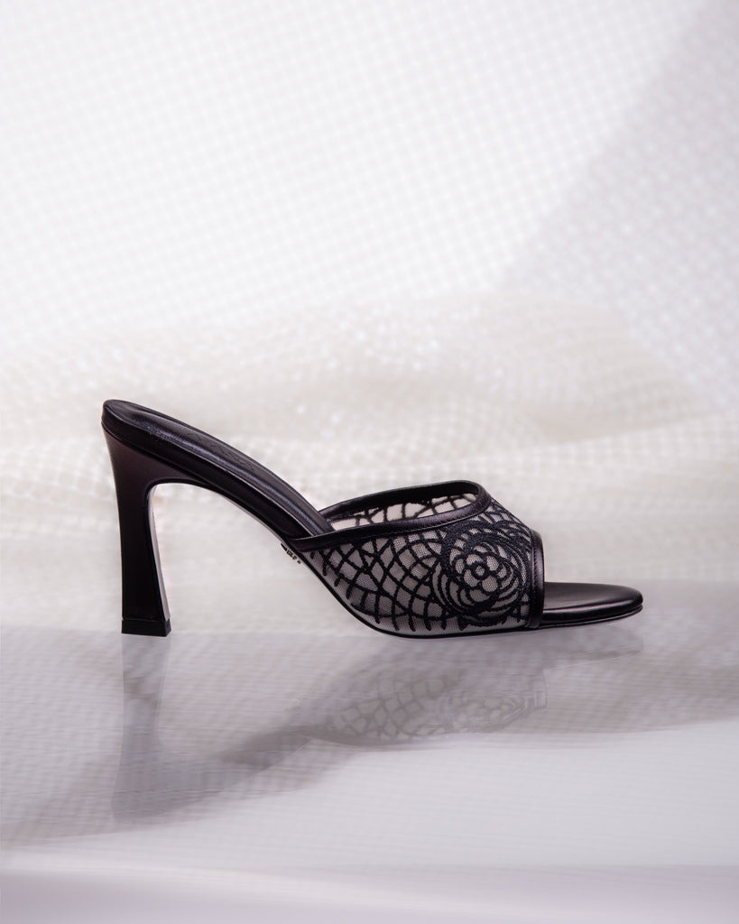 Crochet Mule 85 Black - HOUSE OF ATANA