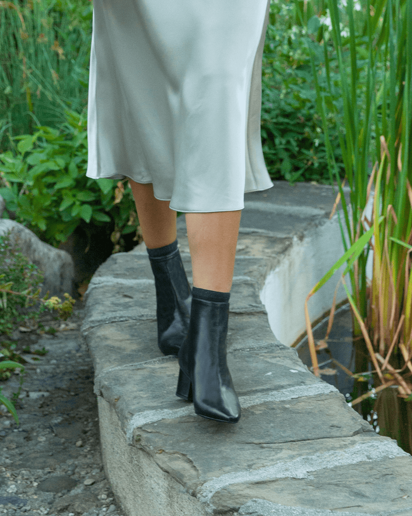 Embroidered Sock Boot 55 Black - HOUSE OF ATANA