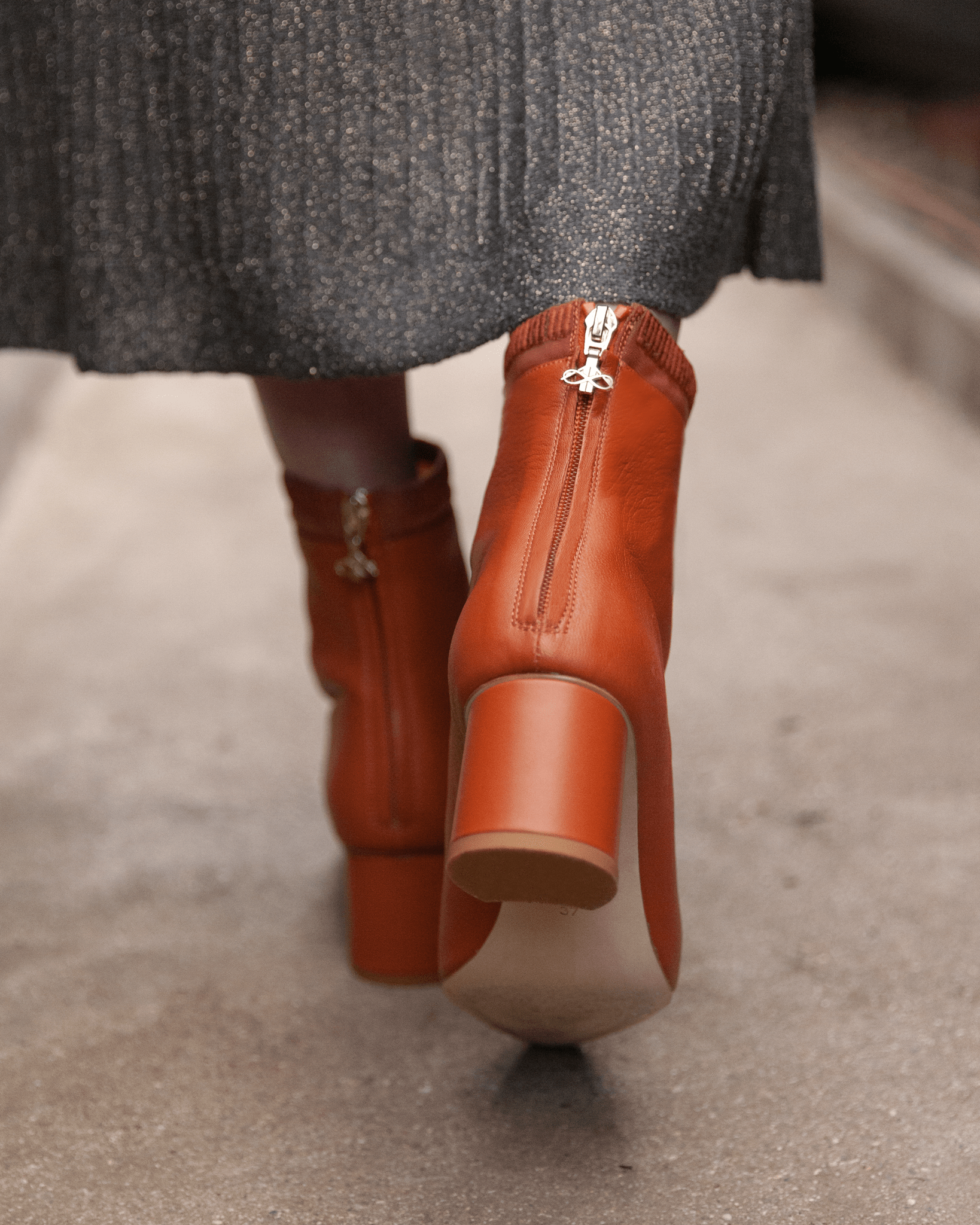 Embroidered Sock Boot 55 Sienna Leather - HOUSE OF ATANA