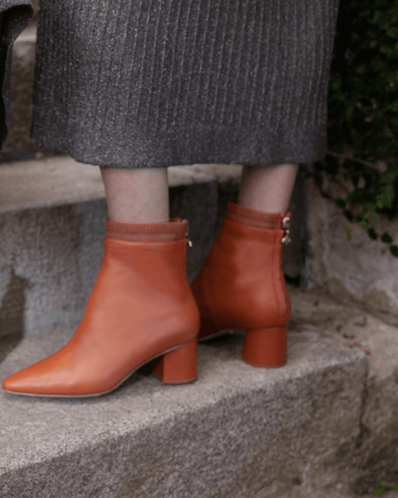 Embroidered Sock Boot 55 Sienna Leather - HOUSE OF ATANA