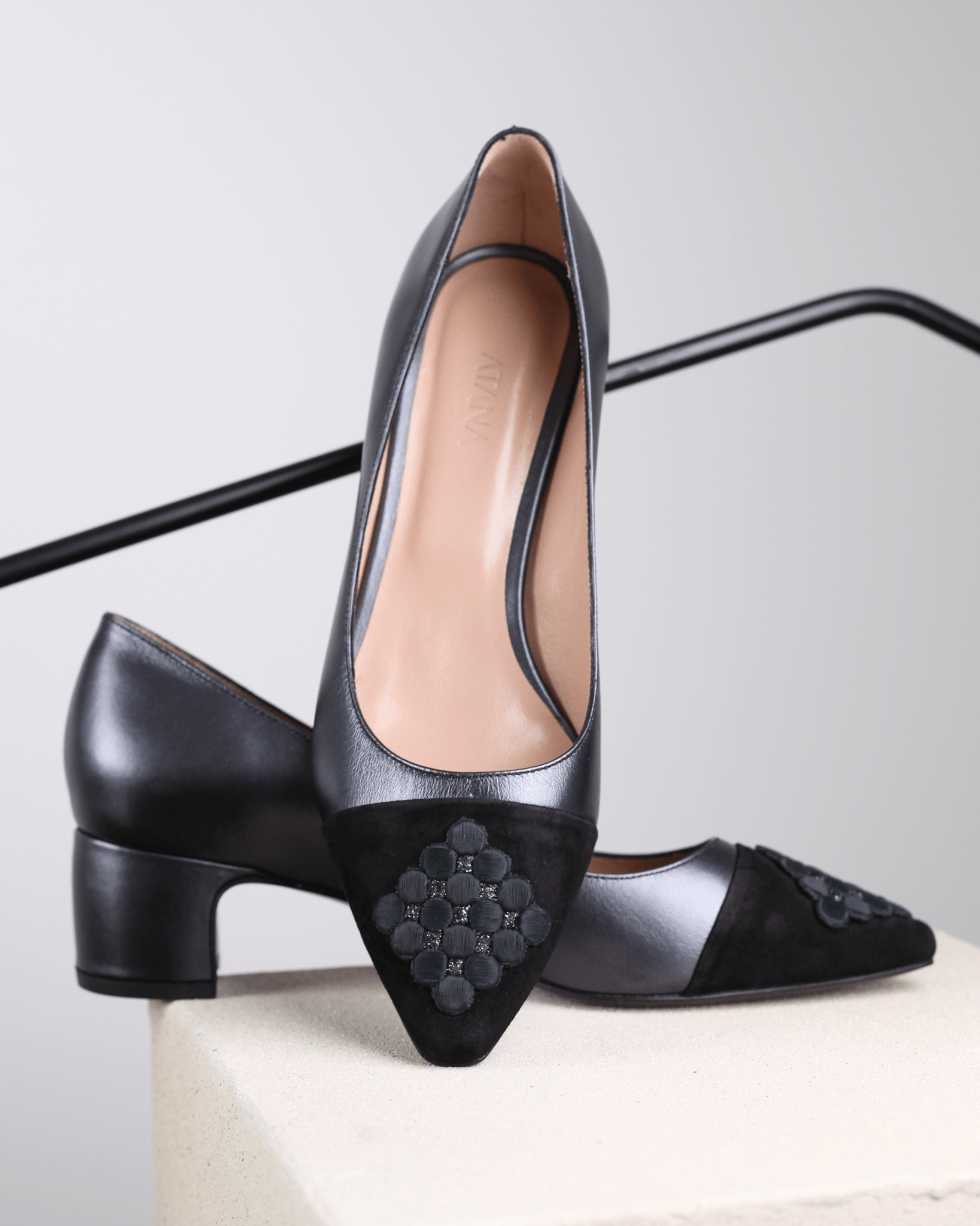 Fiorellini Brooch Pump 45 Black - HOUSE OF ATANA