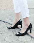 Fiorellini Pump in Semi - Patent Leather 85 Black - HOUSE OF ATANA