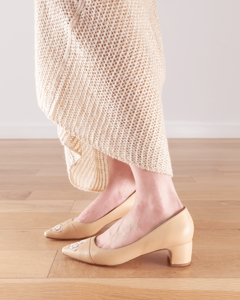 Fiorellini Pump Leather 45 Blanched Almond - HOUSE OF ATANA