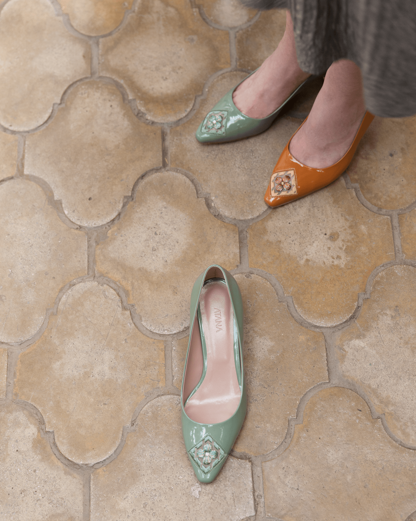 Fiorellini Pump Leather 45 Sea Green - HOUSE OF ATANA