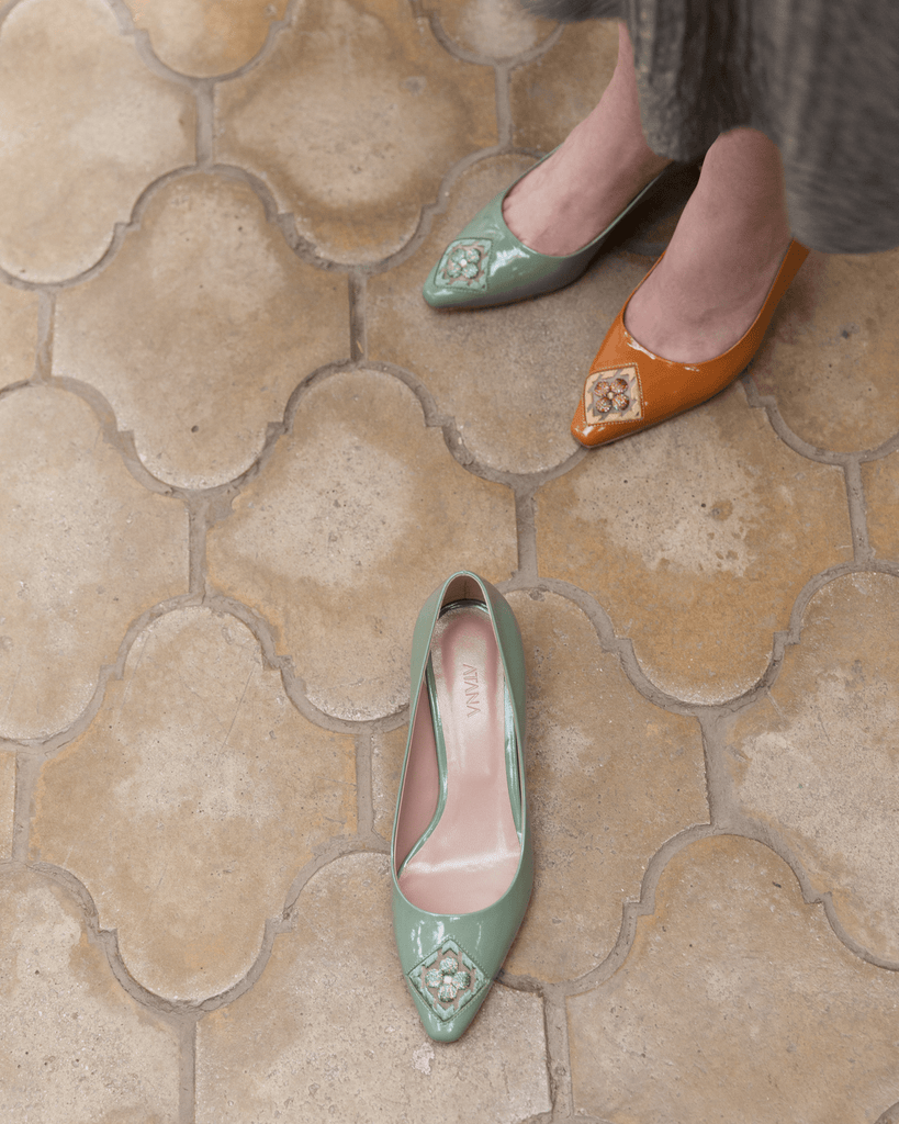 Fiorellini Pump Leather 45 Sea Green - HOUSE OF ATANA