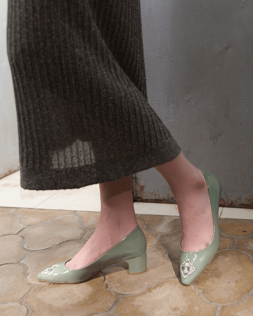 Fiorellini Pump Leather 45 Sea Green - HOUSE OF ATANA