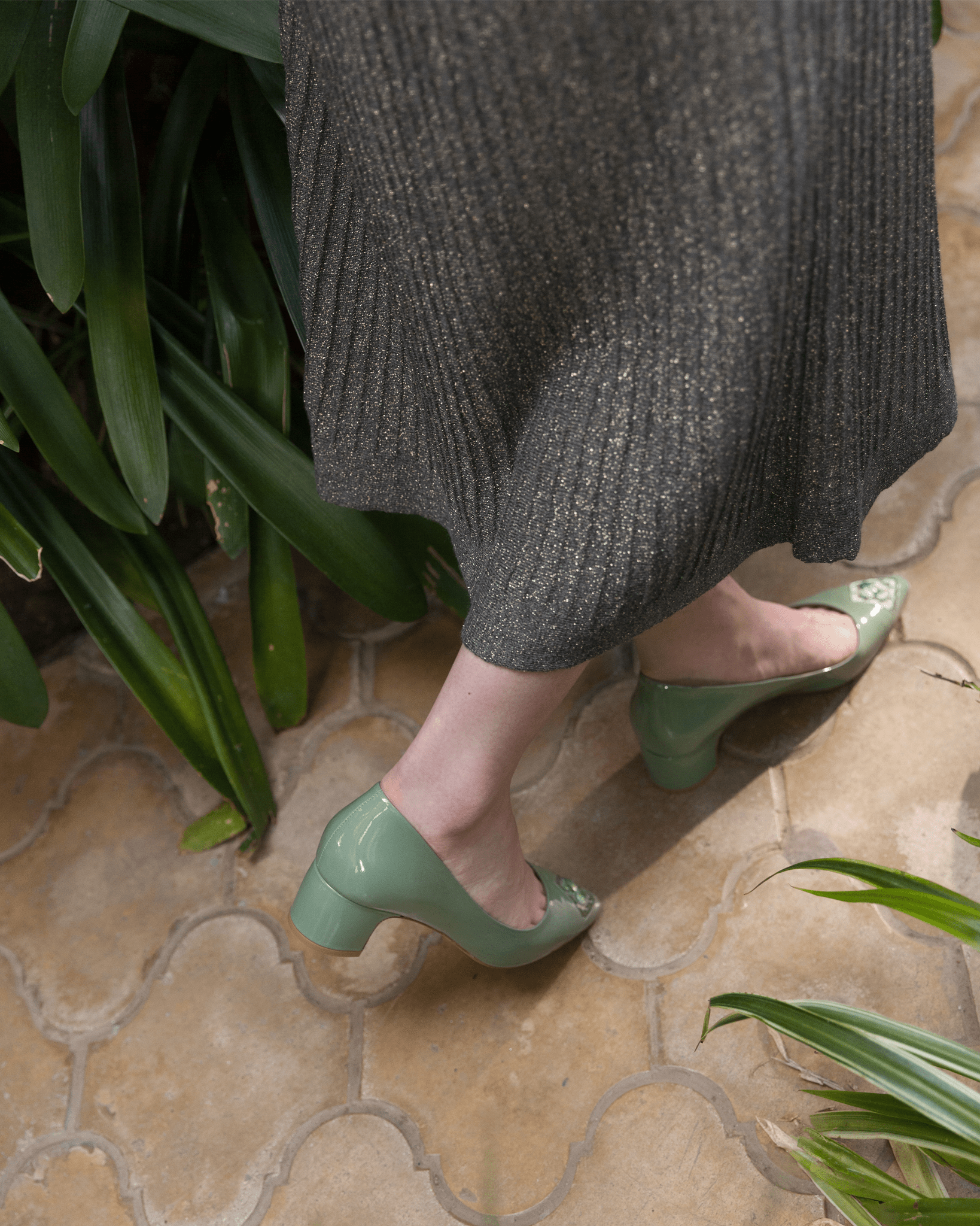 Fiorellini Pump Leather 45 Sea Green - HOUSE OF ATANA