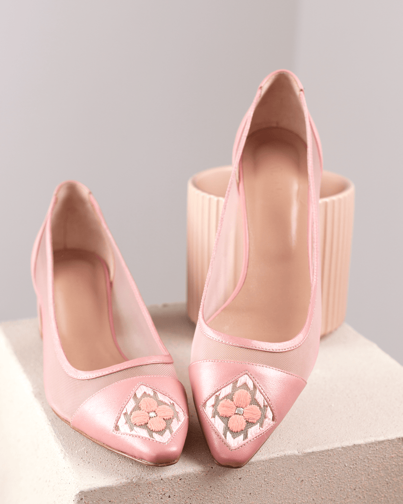Fiorellini Pump Mesh 45 Misty Rose - HOUSE OF ATANA