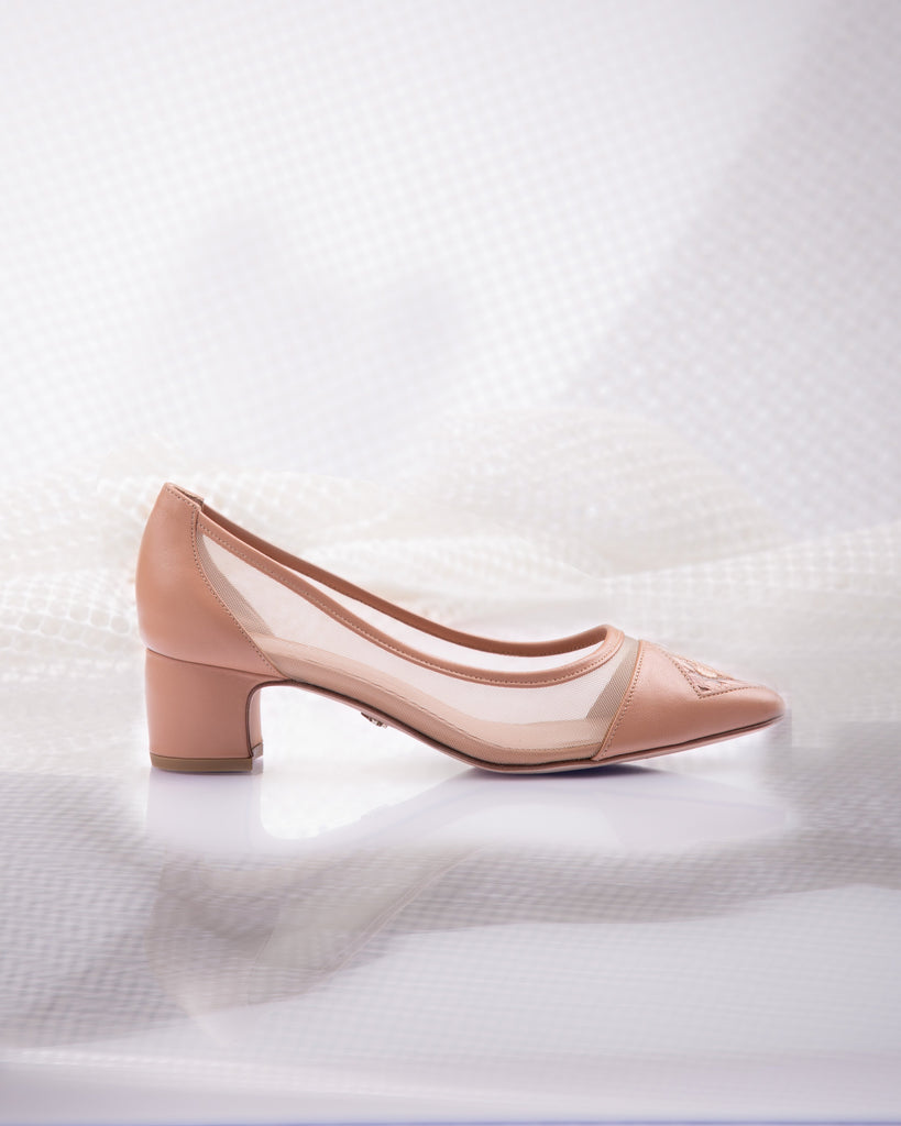Fiorellini Pump Mesh 45 Tan - HOUSE OF ATANA
