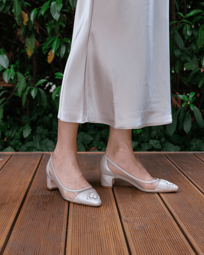 Fiorellini Pump Mesh 45 White Smoke - HOUSE OF ATANA