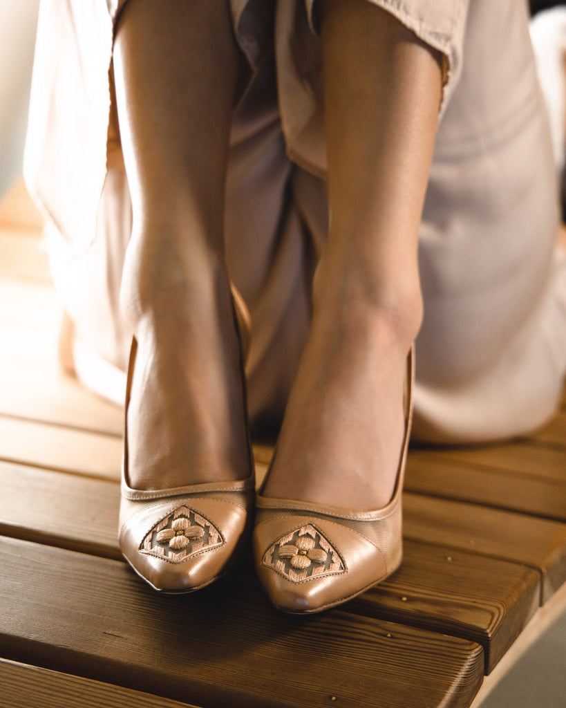 Fiorellini Pump Mesh 85 Tan - HOUSE OF ATANA