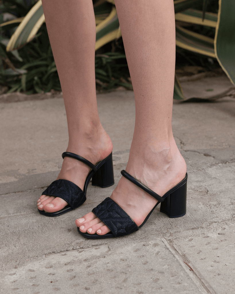 Full Fibre Mule 75 Black - HOUSE OF ATANA
