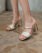 Full Fibre Mule 75 Silver Metallic - HOUSE OF ATANA