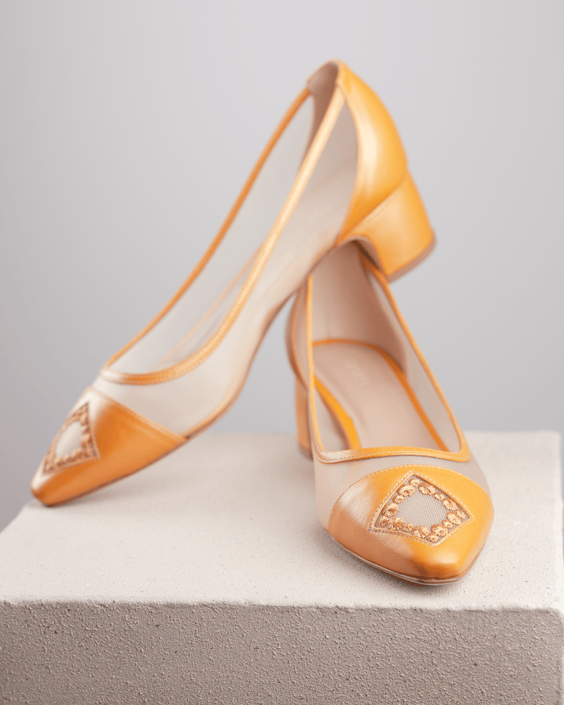 Pearls Pump 45 Orange - HOUSE OF ATANA