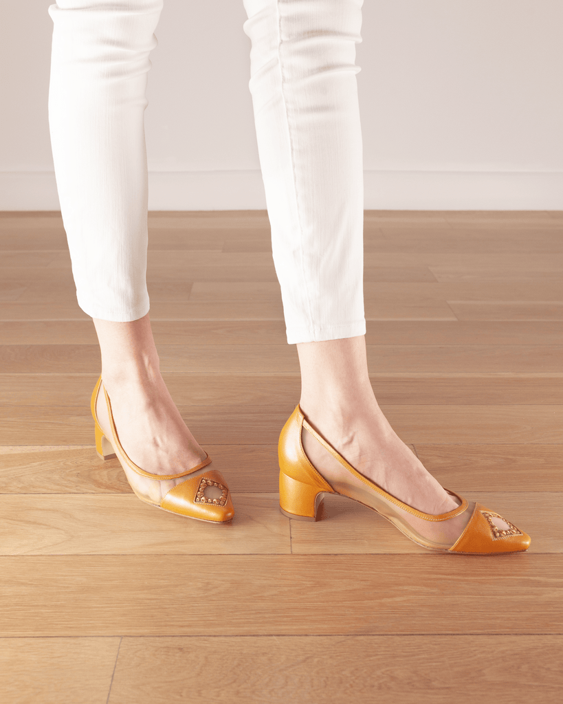 Pearls Pump 45 Orange - HOUSE OF ATANA