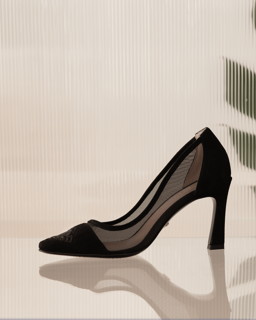 Pearls Pump Mesh 85 Black - HOUSE OF ATANA