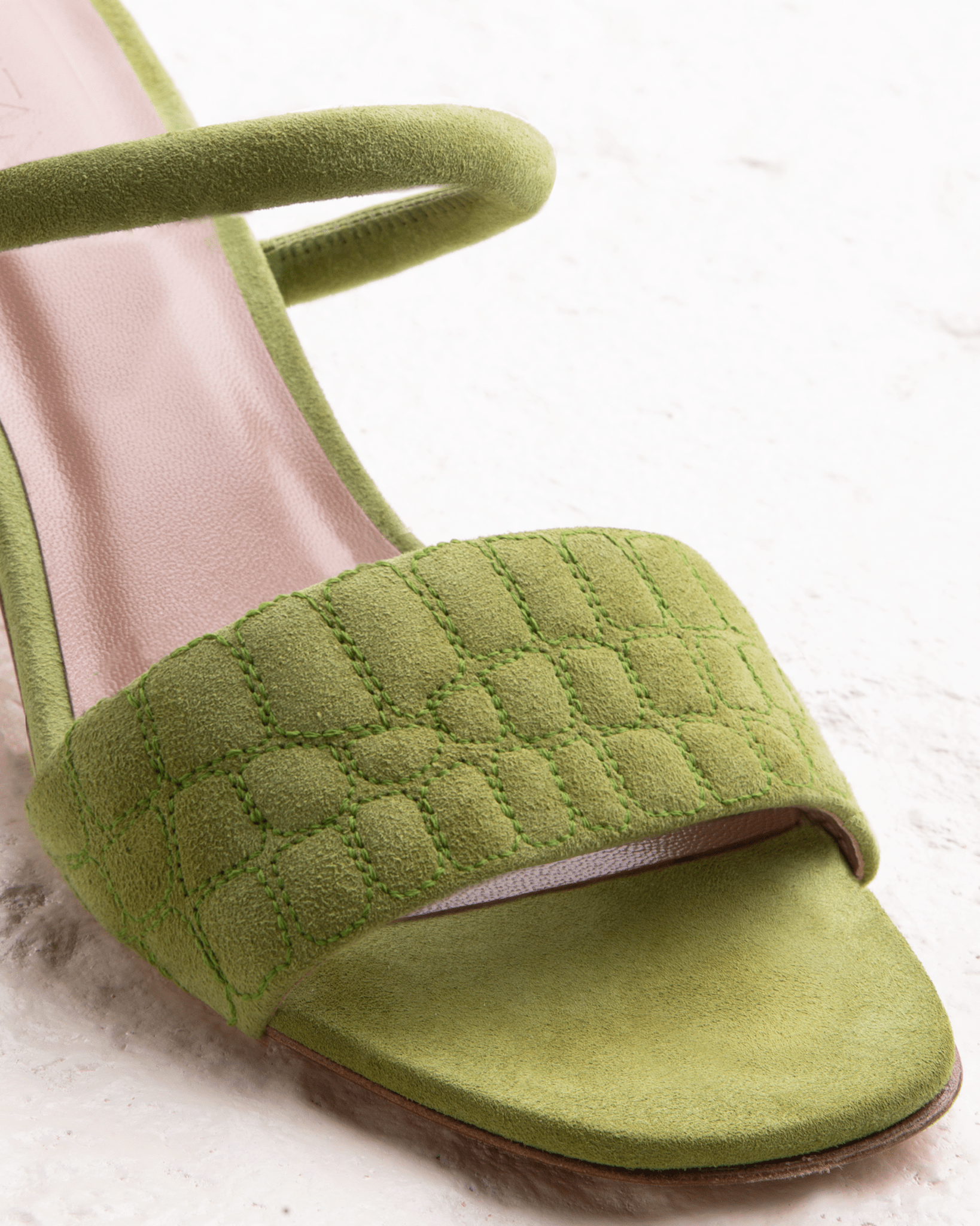 Quilted Croc Mule 55 Green - HOUSE OF ATANA