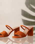 Quilted Croc Mule 75 Sienna Suede - HOUSE OF ATANA