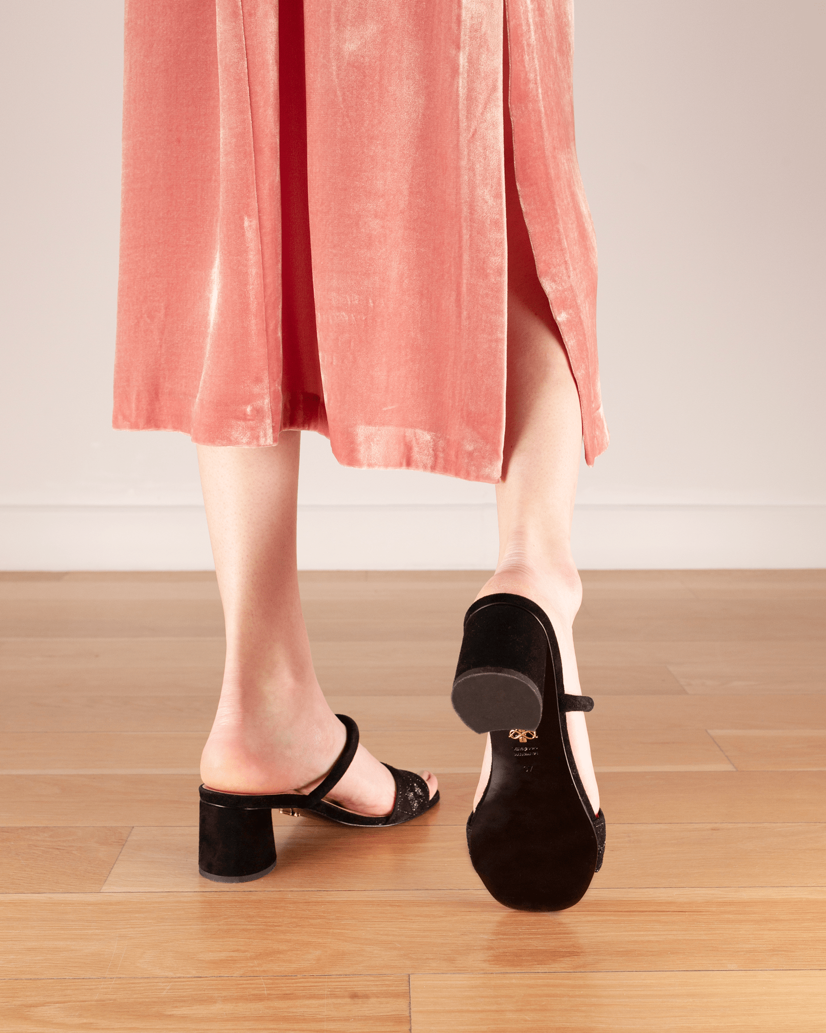 Quilted Diamond Mule 55 Black - HOUSE OF ATANA