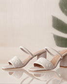 Quilted Diamond Mule 75 Ghost White - HOUSE OF ATANA